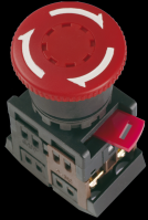Кнопка AE-22 Грибок с фиксацией красный d22мм 240В 1з+1р ИЭК BBG10-AE-K04 фото