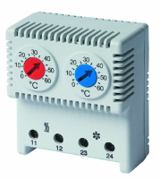 DKC Сдвоенный термостат, диапазон температур для NC контакта: 10-50°C, для NO: 20-80°C R5THRV13 фото