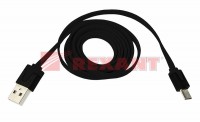 USB кабель универсальный microUSB шнур плоский 1М черный Rexant 18-4270 фото