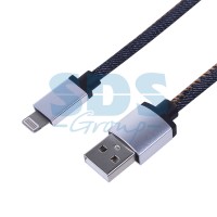 USB кабель для iPhone 5/6/7 моделей, шнур в джинсовой оплетке Rexant 18-4248 фото
