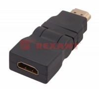 ПереходНИК шт.HDMI - гн.HDMI поворотный GOLD Rexant 17-6813 фото