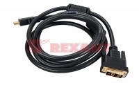 REXANT Шнур HDMI - DVI-D с фильтрами, длина 2 метра (GOLD) (PE пакет) 17-6304 фото