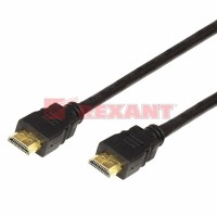 REXANT Шнур HDMI - HDMI с фильтрами, длина 1,5 метра (GOLD) (PVC пакет) 17-6203 фото