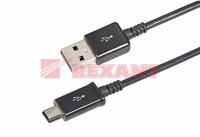 USB кабель mini USB длинный штекер 1М черный Rexant 18-4402 фото