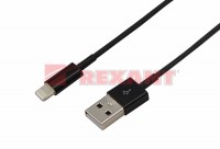 USB кабель для iPhone 5/6/7 моделей шнур 1М черный Rexant 18-1122 фото