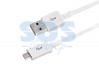 USB кабель microUSB длинный штекер 1М белый Rexant 18-4269-20 фото