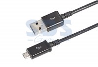 USB кабель microUSB длинный штекер 1М черный Rexant 18-4268-20 фото