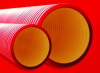 DKC Двустенная труба ПНД жесткая для кабельной канализации д.125мм, SN10, 980Н, 6м, цвет красный 160912 фото