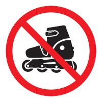 Наклейка запрещающий знак «На роликах не заходить» 150х150 мм Rexant 56-0019 фото