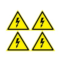 Наклейка знак электробезопасности «Опасность поражения электротоком» 130х130х130 мм 5шт. Rexant 56-0006-3 фото