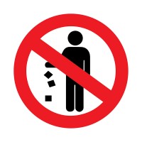 Наклейка запрещающий знак «Не мусорить» d-150 мм Rexant 56-0013 фото