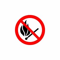 Наклейка знак пожарной безопасности «Запрещается пользоваться открытым огнем и курить» d - 180 мм Rexant 56-0056-1 фото