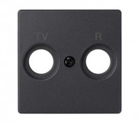 Simon S82 Concept Матовый черный, Накладка для розетки R-TV+SAT с пиктограммой 