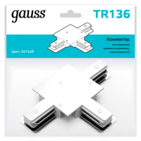 Gauss Коннектор для встраиваемых трековых шинопроводов (T) белый TR136 фото