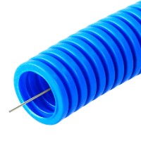 Промрукав Труба гофрированная ПП лёгкая 350 Н безгалогенная (HF) синяя с/з д20 (100м/4800м уп/пал) PR02.0052 фото