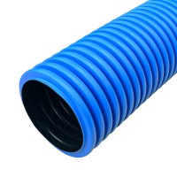 Промрукав Труба гофрированная двустенная ПНД жесткая тип 450 (SN12) синяя д90 6м (36м/уп) PR15.0068 фото