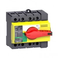 Schneider Electric Interpact INS/INV Выключатель-разъединитель INS40 3P красная рукоятка/желтая панель 28916 фото