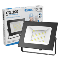 Gauss Прожектор Elementary 100W 9500lm 6500К 175-265V IP65 черный LED 613100100 фото