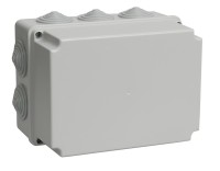 IEK Коробка КМ41245 распаячная для о/п 190х140х120 мм IP44 (RAL7035, 10 гермовводов) UKO10-190-140-120-K41-44 фото