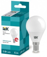 IEK Лампа светодиодная ECO G45 шар 3Вт 230В 4000К E14 LLE-G45-3-230-40-E14 фото