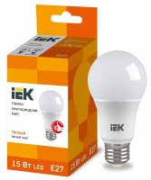 IEK Лампа светодиодная ECO A60 шар 15Вт 230В 3000К E27 LLE-A60-15-230-30-E27 фото
