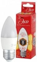 ЭРА ECO LED B35-8W-827-E27 (диод, свеча, 8Вт, тепл, E27) Б0030020 фото
