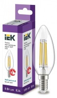 IEK Лампа LED C35 свеча прозрачный 5Вт 230В 4000К E14 серия 360° LLF-C35-5-230-40-E14-CL фото
