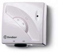Finder Комнатный термостат; 1СО 16А; монтаж на стену; поворотная ручка; переключатель ВКЛ/ВЫКЛ; цвет белый 1T011 фото
