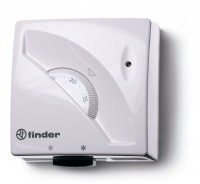 Finder Комнатный термостат; 1СО 10А; монтаж на стену; поворотная ручка; переключатель ЛЕТО/ЗИМА; цвет белый; упаковка 1шт. 1T012PAS фото