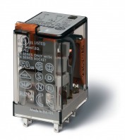 Finder Реле миниатюрное универсальное электромеханическое; монтаж в розетку; 2CO 10A; контакты AgNi; катушка 24В АC; степень защиты RTI; опции: LED 553280240030 фото