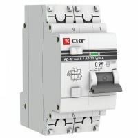EKF Дифференциальный автомат АД-32 1P+N 25А/10мА (тип А) PROxima DA32-25-10-a-pro фото