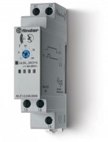 Finder Модульный таймер 1-функциональный (DI); питание 24…240В АС/DC; 1CO 16A; ширина 17.5мм; регулировка времени 0.1с…24ч; степень защиты IP20 802102400000 фото