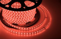 REXANT LED лента 220 В, 10х7 мм, IP67, SMD 2835, 60 LED/m, цвет свечения красный, бухта 100 м 142-601 фото