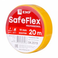 EKF PROxima Изолента ПВХ желтая 19мм 20м серии SafeFlex plc-iz-sf-y фото