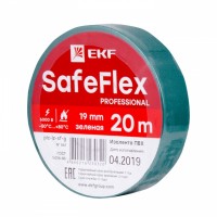 EKF PROxima Изолента ПВХ зеленая 19мм 20м серии SafeFlex plc-iz-sf-g фото