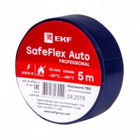 EKF PROxima Изолента ПВХ 15мм 5м синий серии SafeFlex Auto plc-iz-sfau-s фото