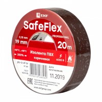 EKF PROxima Изолента ПВХ коричневая 19мм 20м серии SafeFlex plc-iz-sf-br фото