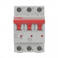DKC YON pro Автоматический выключатель модульный MD63 3P 10А C 6kA MD63-3C10-6 фото