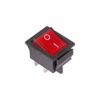 Выключатель клавишный 250V 16А (4с) ON-OFF красный с подсветкой Rexant 36-2330 фото