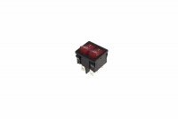 Выключатель клавишный 250V 6А (6с) ON-OFF красный с подсветкой ДВОЙНОЙ Mini Rexant 36-2160 фото