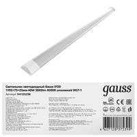 Gauss Светильник линейный WLF-1 40W 3600lm 4000K 185-265V IP20 1192*75*25мм алюминий LED 144125236 фото