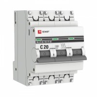 EKF PROxima ВА 47-63 Автоматический выключатель  (С) 3P 20А 4,5kA mcb4763-3-20C-pro фото