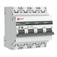 EKF Автоматический выключатель 4P 16А (C) 4,5kA ВА 47-63 PROxima mcb4763-4-16C-pro фото