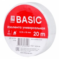 EKF Basic Изолента класс В (0,13х15мм) (20м.) белая plc-iz-b-w фото