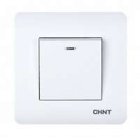 CHINT 1-клавишный выключатель с LED-подсветкой 10А 250В NEW3 715383 фото