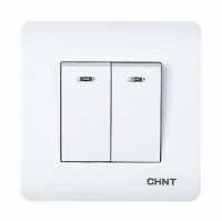 CHINT 2-клавишный выключатель с LED-подсветкой 10А 250В NEW3 715385 фото