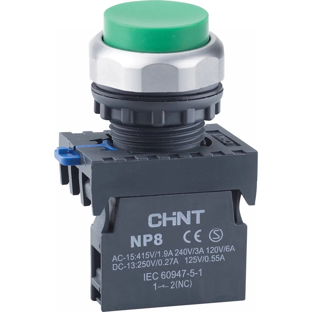 CHINT Кнопка управления NP8-10GN/3 без подсветки зелёная 1НО IP65 (R) 667292 фото
