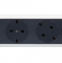 Legrand Комфорт Бело-черный Удлинитель 6x2К+З с выкл., кабель 3м, фиксируемый поворотный блок, возможно крепление к стене 694539 фото