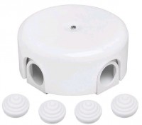 BIRONI Керамика Белый Коробка распределительная BIRONI D78*30мм ( 4 кабельных ввода в комплекте ) B1-521-01-К фото