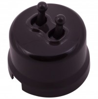 Bironi Лизетта пластик коричневый кнопка 2-клавишный (тумблерный) B1-232-22-PB фото